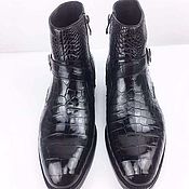 Обувь ручной работы handmade. Livemaster - original item Alligator leather boots, LUX class, black color.. Handmade.