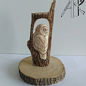 Сувениры и подарки handmade. Livemaster - original item Statuette carving on owl bone. Talisman. Gift table figurine. Handmade.