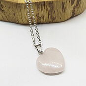 Украшения handmade. Livemaster - original item Pink Heart Pendant on a Chain (ksr2). Handmade.