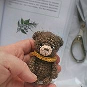 Вязаная игрушка мишка носочки для малыша пинетки медвежонок эко