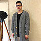 Men's long knitted cardigan. Mens outerwear. SHAPAR - knitting clothes. My Livemaster. Фото №6
