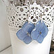 Pendientes Flores Reales Azul Azul Hortensia Eco Decoración Resina. Earrings. WonderLand. Ярмарка Мастеров.  Фото №4
