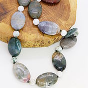 Работы для детей, handmade. Livemaster - original item Chalcedony beads 51 cm (moss quartz, chalcedony). Handmade.
