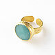 Order Chalcedony ring, large ring with green stone,mint. Irina Moro. Livemaster. . Rings Фото №3
