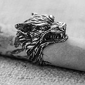 Кольцо-печатка змея с камнем ониксом серебро