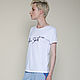 Белая футболка с вышивкой 3D. Футболки. Таня Снеж-Лебедева. Ярмарка Мастеров.  Фото №6