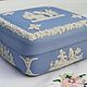 Винтаж: Набор голубой Wedgwood, шкатулка и две тарелки. Шкатулки винтажные. Елена Вагнер (Antiq-Vintage). Ярмарка Мастеров.  Фото №5