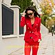 Жакет Red а-ля Balmain с фурнитурой Balmain в Офис и на Выход. Жакеты. DesignStudio PREMIER by Helga Baltic. Интернет-магазин Ярмарка Мастеров.  Фото №2