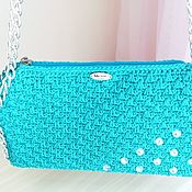 Bright women's bag with rhinestones and beads