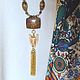 Necklace with pendant 'Savannah' (tiger's eye, shell, Jasper, calcite). Necklace. Pani Kratova (panikratova). My Livemaster. Фото №5