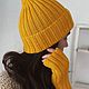 Вязаный комплект шапка и митенки. Комплекты головных уборов. MY FLOWER KNITTING. Ярмарка Мастеров.  Фото №5