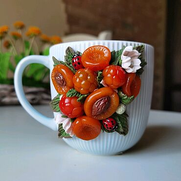 Посуда ручной работы. Ярмарка Мастеров - ручная работа Кружка"Абрикосовая". Handmade.