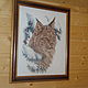 The embroidered picture "Lynx", Pictures, Moscow,  Фото №1