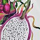 Картина питахайя акварель для кухни фрукты 19.5 на 28 см. Картины. Картины от Альбины. Интернет-магазин Ярмарка Мастеров.  Фото №2