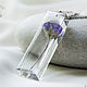 Transparent pendant-bar with real purple flower. Pendant. Creative workshop. Online shopping on My Livemaster.  Фото №2