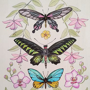 Дизайнерские объемные бабочки для декора стен, 96 шт.