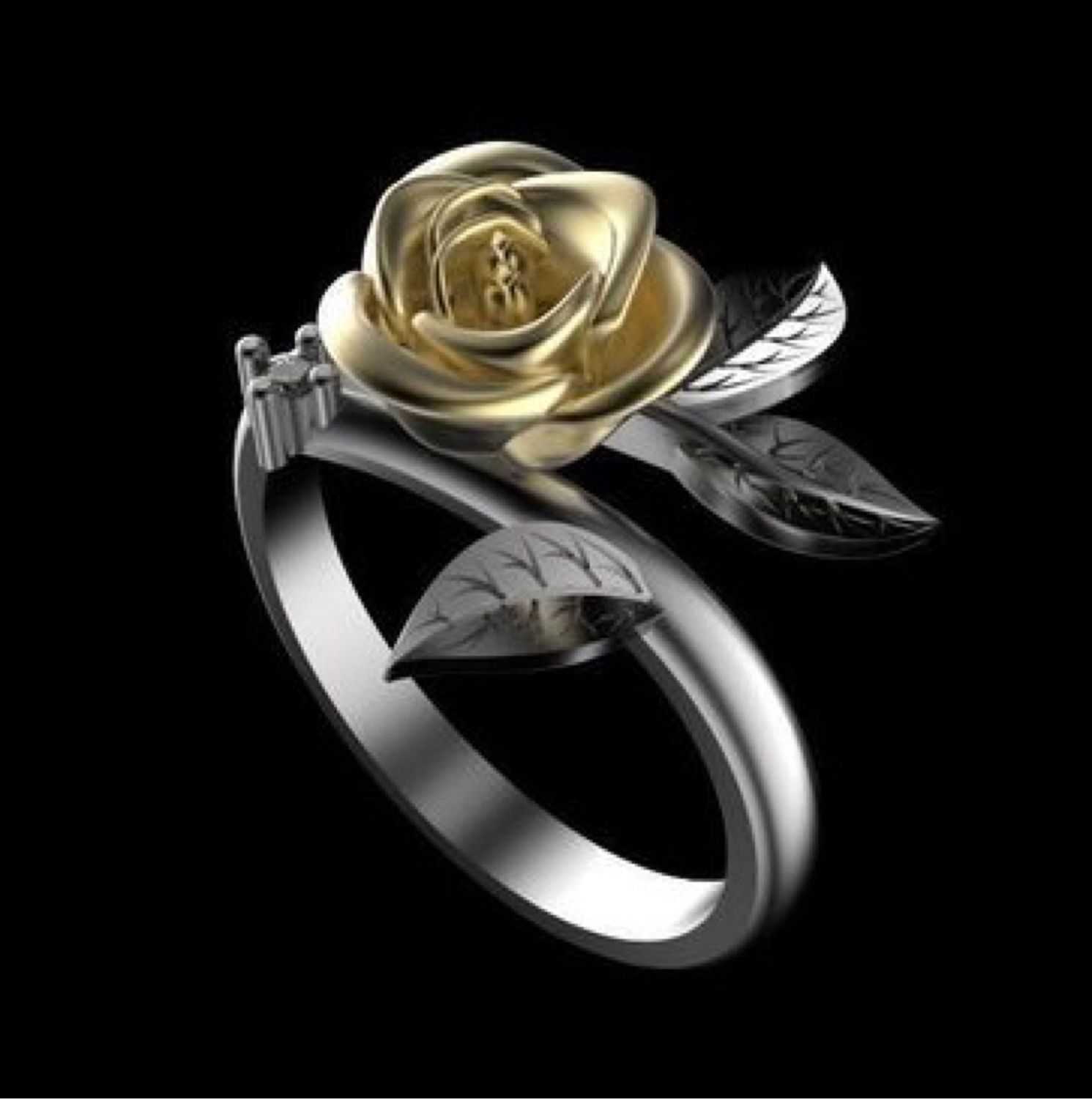 Кольцо в виде розы