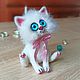Котенок Облачко/Сухое валяние. Войлочная игрушка. Марина Рябова / marina-toys. Ярмарка Мастеров.  Фото №11