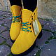 Эко ботинки из натуральной шерсти Лимон. Ботинки. Eco Shoes by Julia Pizar. Интернет-магазин Ярмарка Мастеров.  Фото №2