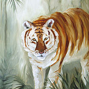 Картины и панно handmade. Livemaster - original item Tiger Oil painting 30 x 40 cm animals. Handmade.