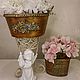 Vintage planters 'Golden roses'. Vases. beautifulcrafts. My Livemaster. Фото №6