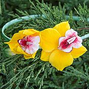 Зажим с орхидеей " Вошебный цветок феи"