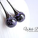 Earrings with charoite, rare stone, maces, black accessories. Earrings. White Book. My Livemaster. Фото №5