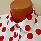 Shirt women's XS. S.  M.  L.  XL.  XXL /red peas, Blouses, Moscow,  Фото №1