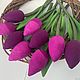 Весенний букет текстильные тюльпаны 9шт, Пасхальные сувениры, Краснодар,  Фото №1