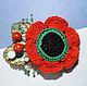 Бохо-брошь "Мак" (Poppy). Брошь-булавка. Claire. Ярмарка Мастеров.  Фото №4