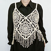 Одежда handmade. Livemaster - original item Linen boho Crochet Lovely boho top. Handmade.