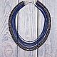 Эксклюзивное колье из шпинели и жемчуга "Сапфировый водопад". Колье. Jewelry Terapia. Интернет-магазин Ярмарка Мастеров.  Фото №2