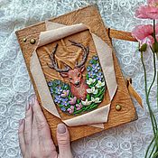 Канцелярские товары handmade. Livemaster - original item Notepad with deer. Handmade.