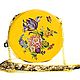  Круглая кожаная сумка женская красная с цветами. Сумка через плечо. Attention grabbing bags: сумки. Ярмарка Мастеров.  Фото №4