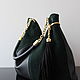 Granville Emerald Black, Hobo Leather Bag with Braided Handle. Classic Bag. Olga'SLuxuryCreation. My Livemaster. Фото №5