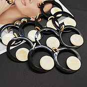 Материалы для творчества handmade. Livemaster - original item Pendant Pendants for Earrings Buffalo Horn Zebu Circle 50mm. Handmade.