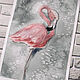 'Flamingo Nebula' watercolor painting (birds, pink), Pictures, Korsakov,  Фото №1