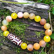 Украшения handmade. Livemaster - original item Talisman Bracelet made of beads yellow agate and ji bead. Handmade.