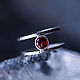 Double silver ring with natural red garnet, Rings, Moscow,  Фото №1