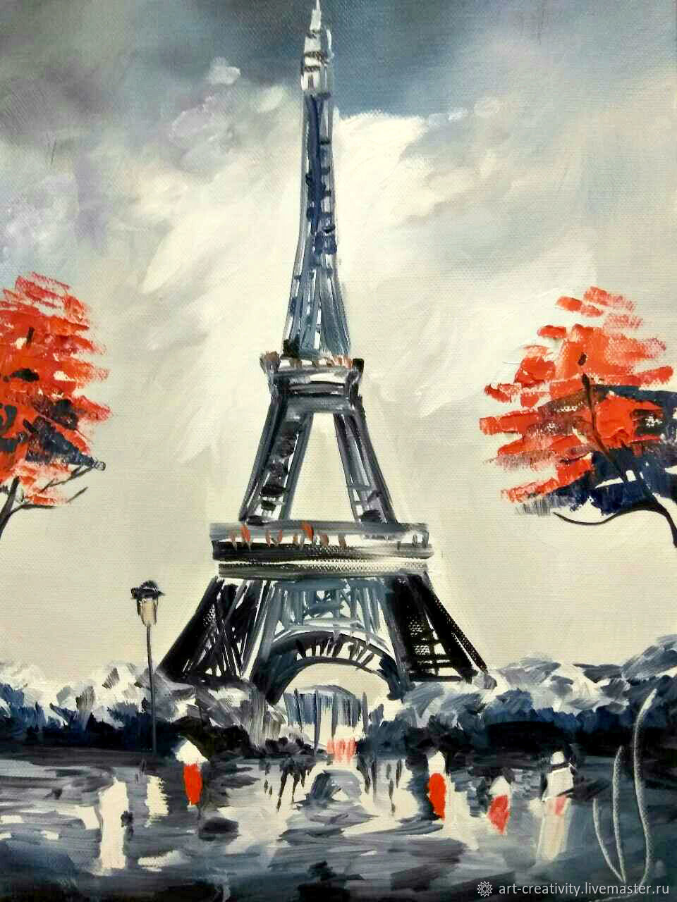 Париж монохром Эйфелева башня мастихин