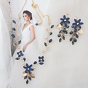 Свадебный салон handmade. Livemaster - original item Wedding Floral Jewelry Set: Necklace and Earrings. Handmade.