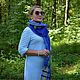 Шарф женский валяный на шелке синий Подсолнух. Шарфы. Лариса Акимова  АЛОРАFelt. Ярмарка Мастеров.  Фото №7