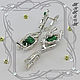 Tropicana earrings 925 sterling silver, emerald crystals. Earrings. MaksimJewelryStudio. My Livemaster. Фото №4