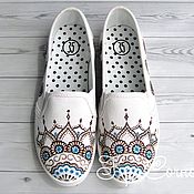 Обувь ручной работы handmade. Livemaster - original item Sneakers painted shoes with a pattern painted sneakers,Ornament. Handmade.