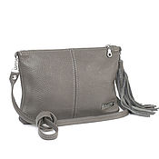 Сумки и аксессуары handmade. Livemaster - original item Crossbody bag made of leather grey handbag with a shoulder strap. Handmade.