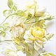 Желтые розы 'Аромат ванили' интерьерный букет цветы из ткани. Цветы. Евгения 'HAT TIME' шляпы и цветы. Интернет-магазин Ярмарка Мастеров.  Фото №2
