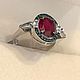 Серебряное кольцо с крупным природным рубином и цирконами, 925. Кольца. OLVIKSOL JEWELRY STORE. Ярмарка Мастеров.  Фото №5