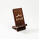 Phone stand made of cedar wood with engraving. TS4. Name souvenirs. ART OF SIBERIA. My Livemaster. Фото №5