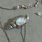 Украшения handmade. Livemaster - original item Silver Necklace Pendant with Moonstone Shell. Handmade.
