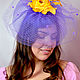 Voilette hat 'Yellow roses'. Hats1. Novozhilova Hats. My Livemaster. Фото №4